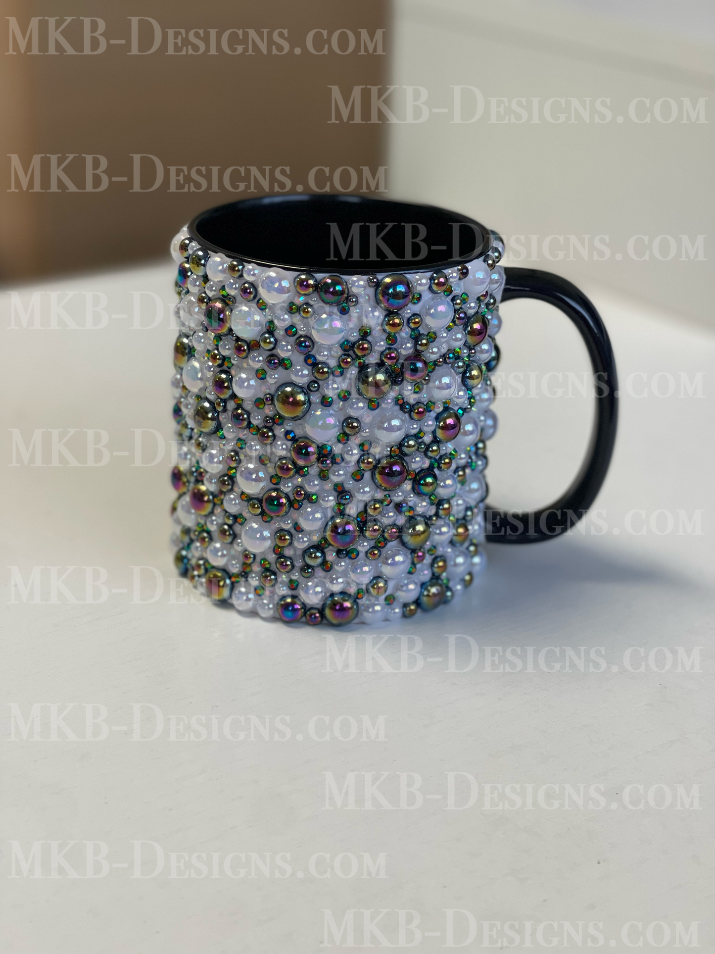 Custom Full Pearl Blinged 11oz Ceramic Mug