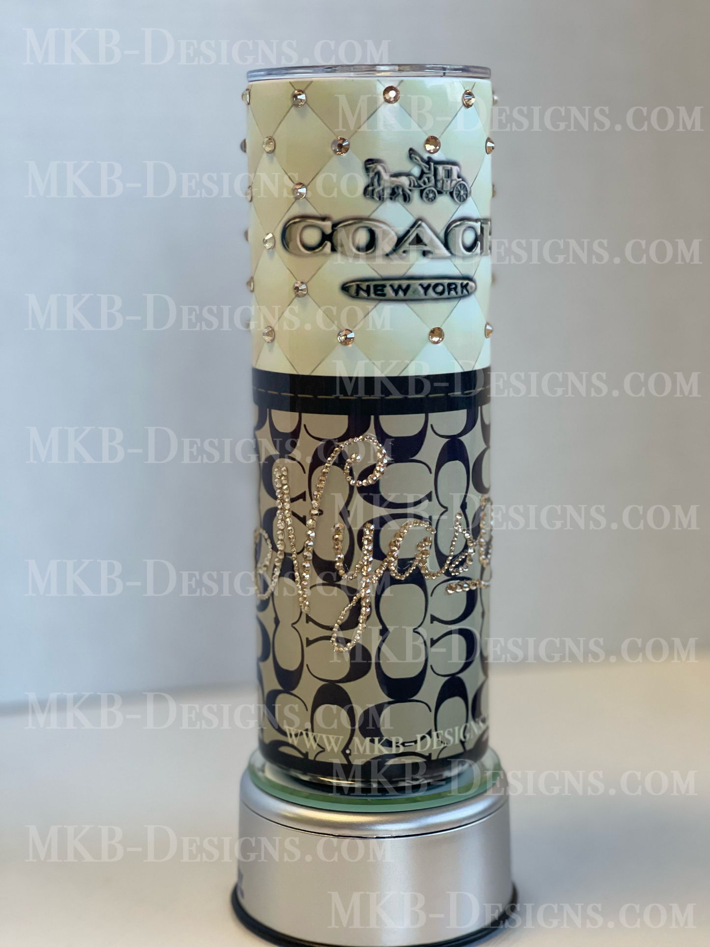 Custom Designer C 20oz Tumbler – Cream & Brown