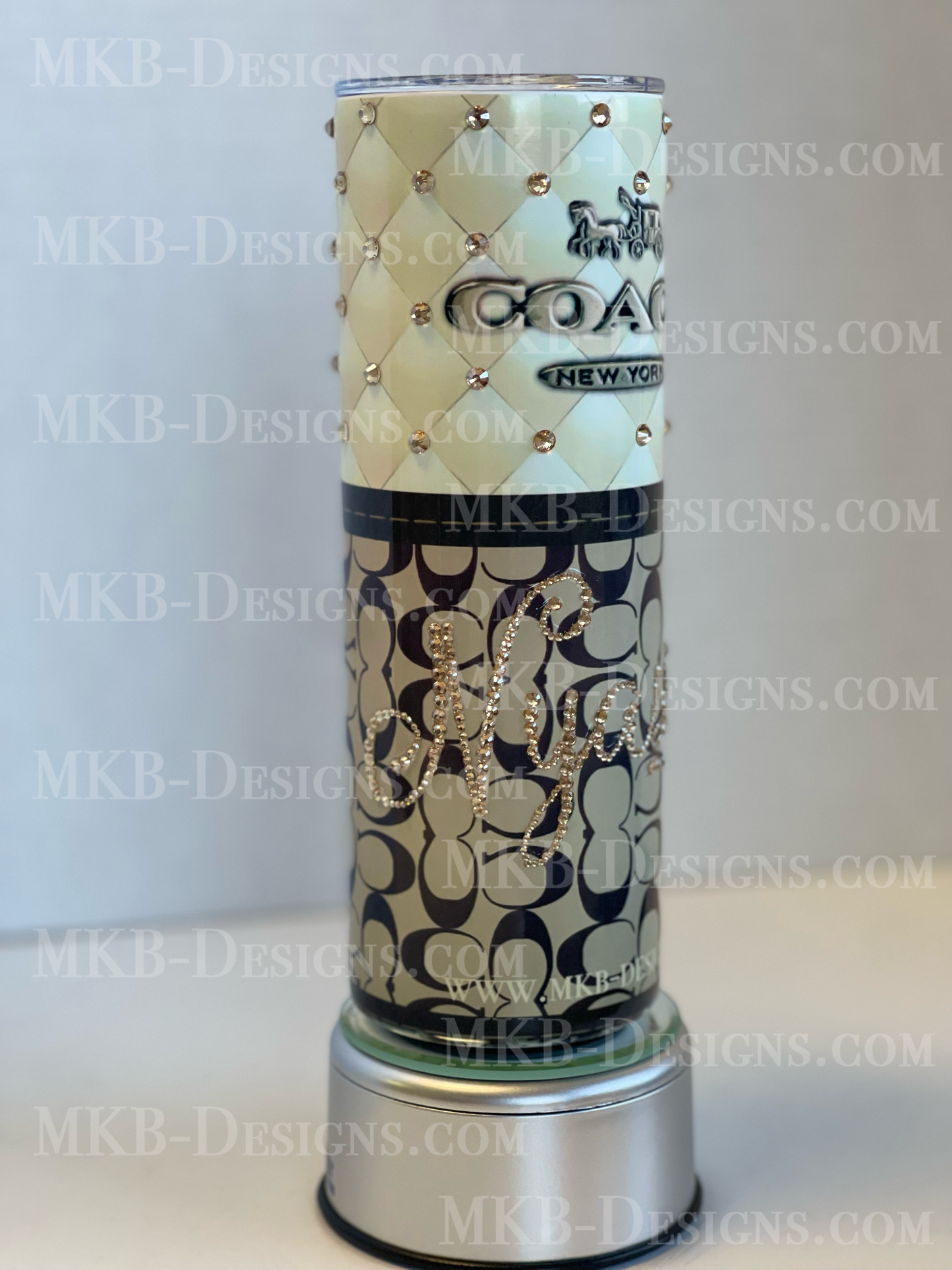 Custom Designer C 20oz Tumbler – Cream & Brown